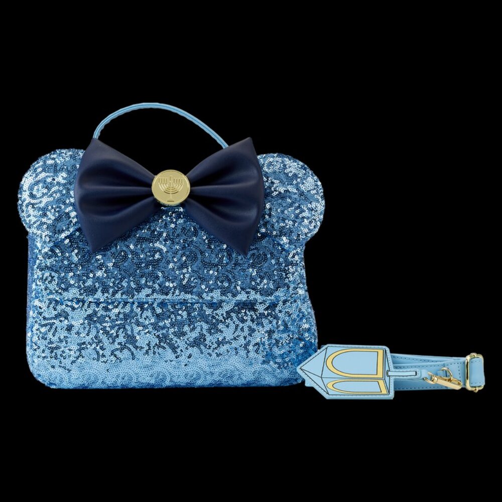 Disney Loungefly Minnie Mouse Hanukkah Sequin Crossbody Bag
